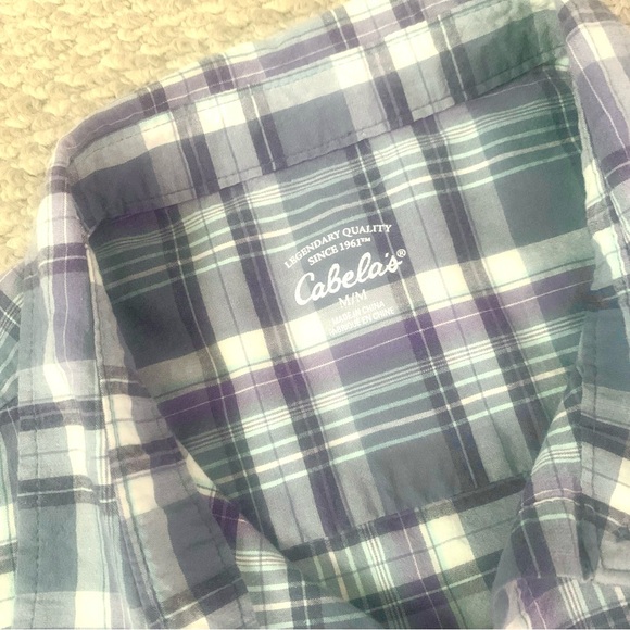 Cabela’s Blue Plaid Button Front Shirt - Picture 6 of 7